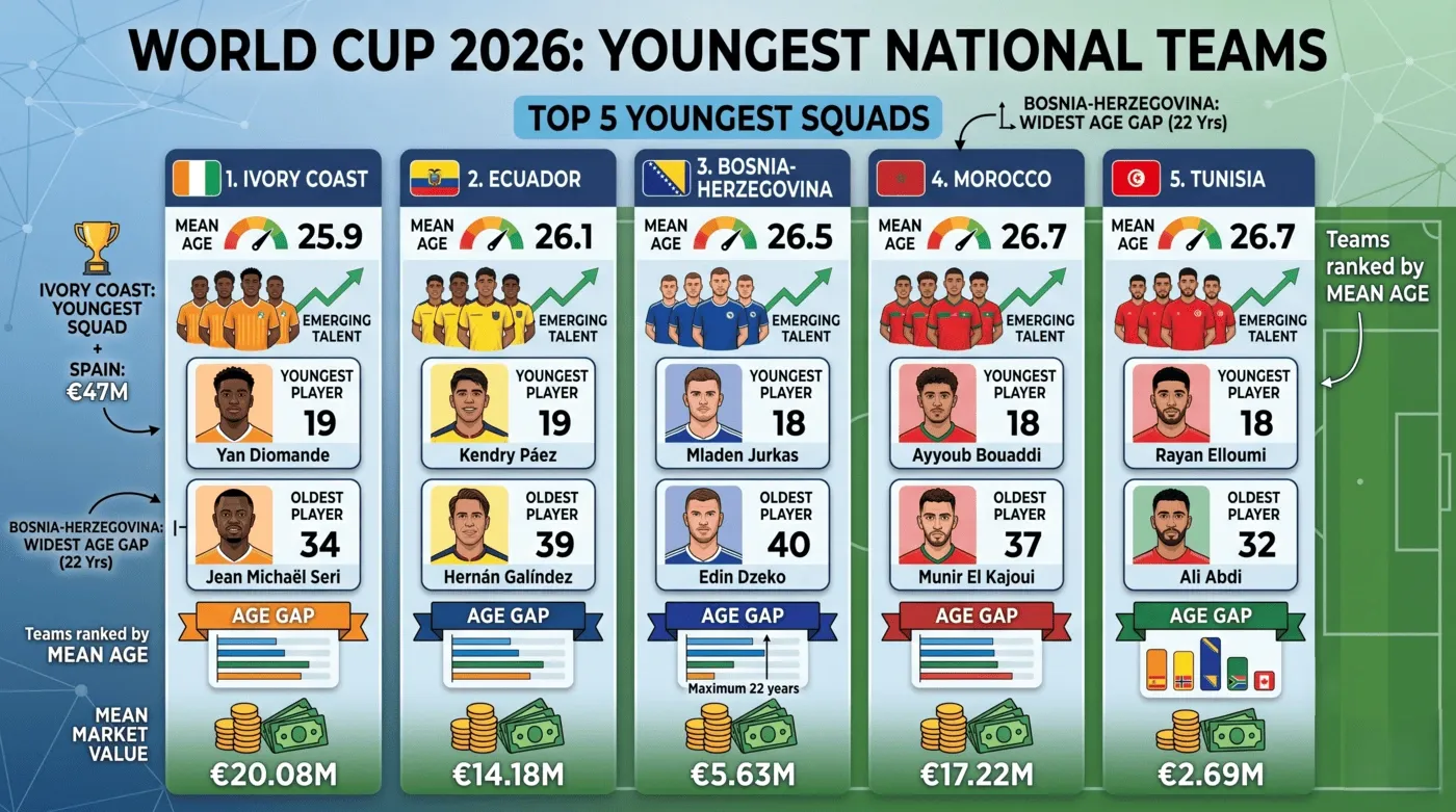 The Youngest National Teams at the World Cup